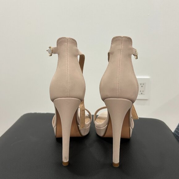 IDIFU Janice Stiletto Heel Sandals Women's Shoes Size 7, Nude Nubuck - Picture 3 of 3
